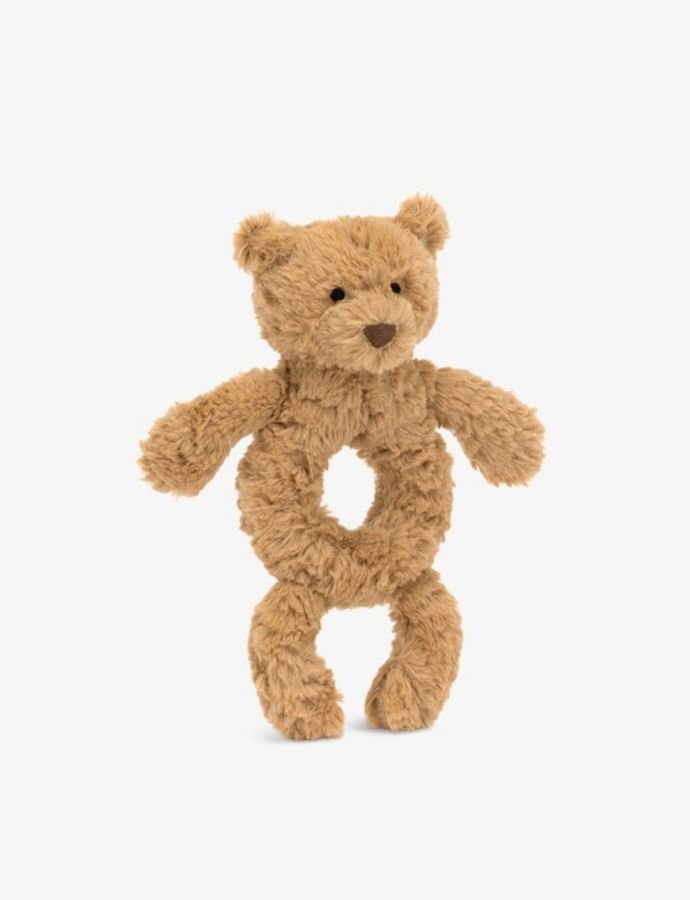 Bartholomew Bear faux-fur rattle 18cm