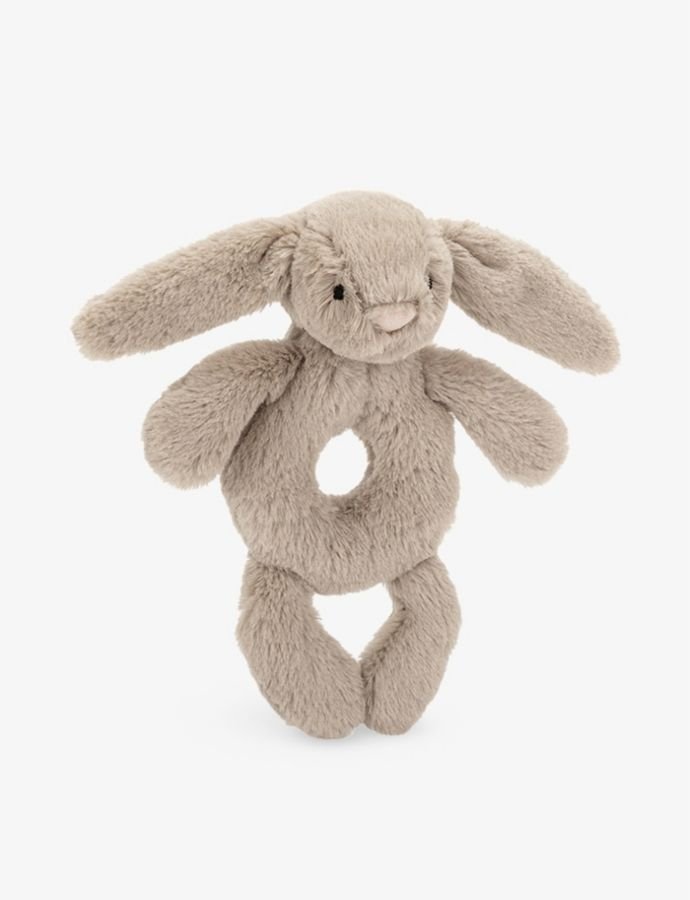 Bashful Bunny faux-fur rattle 18cm