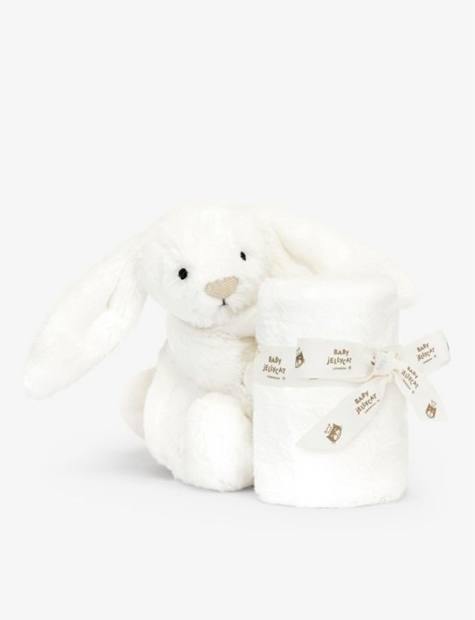 Luxe Bashful Bunny Faux-Fur Soother 34cm