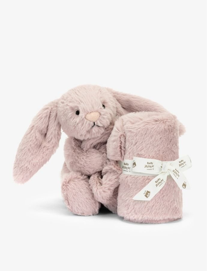 Luxe Bashful Bunny Faux-Fur Soother 34cm