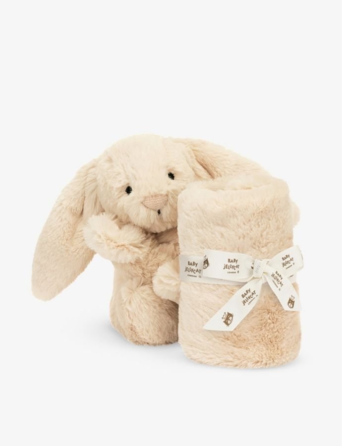 Luxe Bashful Bunny Faux-Fur Soother 34cm