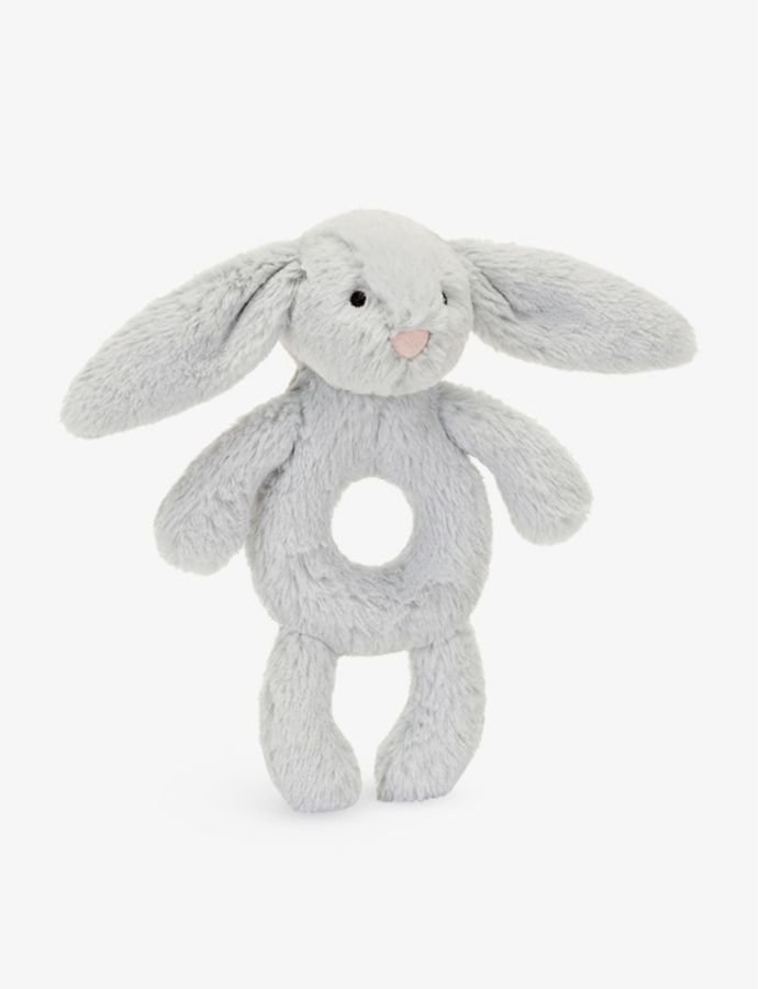 Bashful Bunny faux-fur rattle 18cm